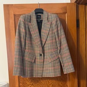 Smythe Plaid Blazer with Red and Black Details